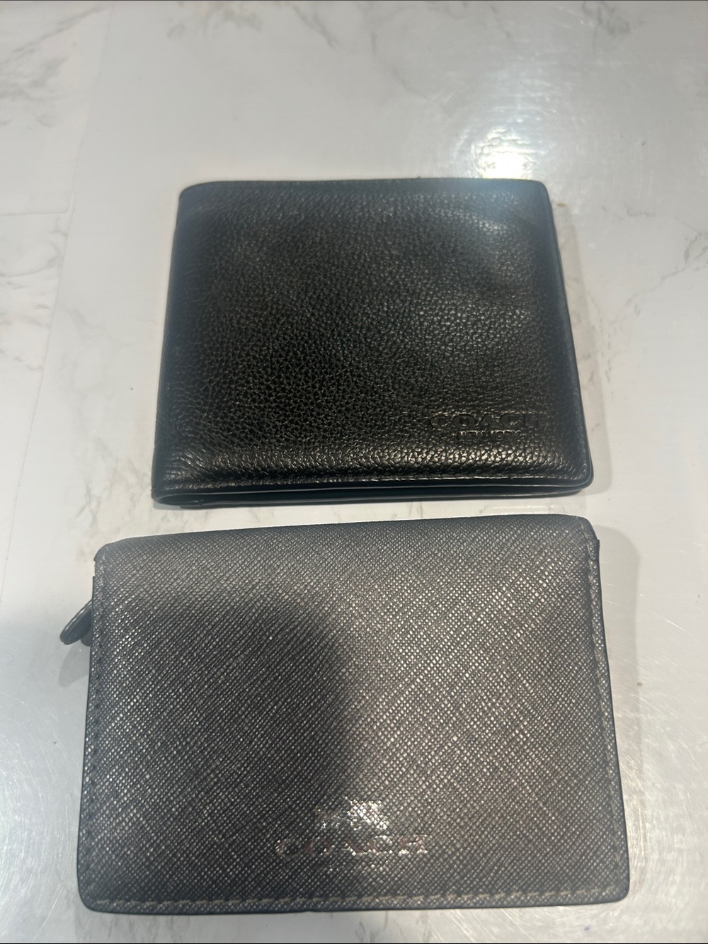 Coach Black Leather Bifold Wallet with Zip Card Holder bundle project